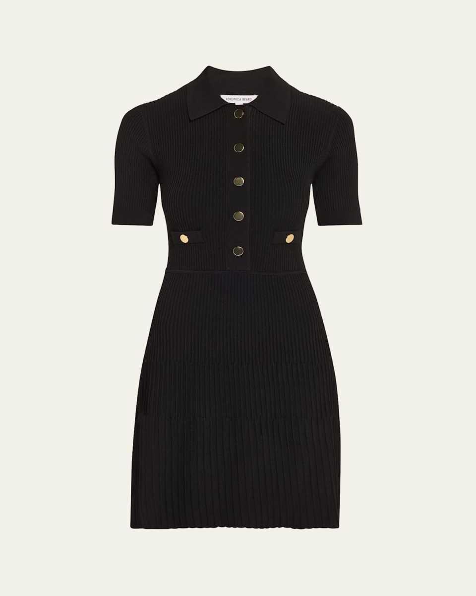 Lauper Short-Sleeve Ribbed Mini Dress